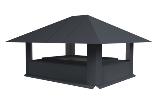 Дымник на трубу 520х390мм 0.5 Rooftop Бархат с пленкой RAL 7024 мокрый асфальт