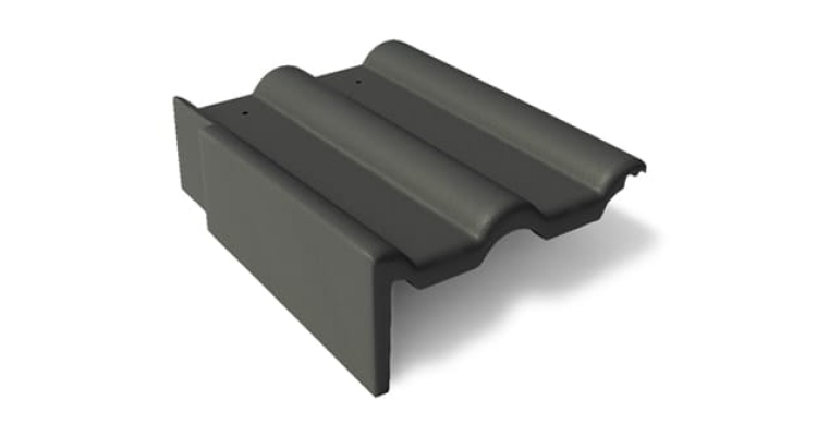 Боковая цементно-песчаная черепица Braas Франкфуртская левая, черный