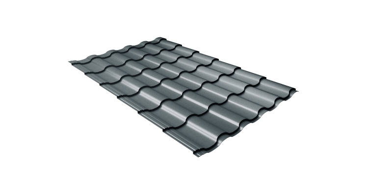 Металлочерепица кредо Grand Line 0.5 Satin Matt RAL 7016 антрацитово-серый