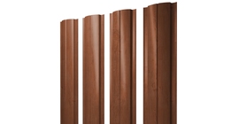 Штакетник Полукруглый Slim с прямым резом 0,45 Print Elite Rowan TwinColor