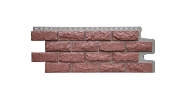 Фасадная панель GL Колотый камень Design Plus корица с темно-бежевым швом