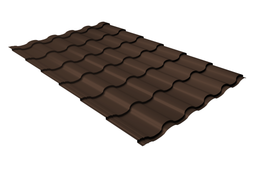 Металлочерепица кредо Grand Line 0,45 PE NL 805 серо-коричневый гефест