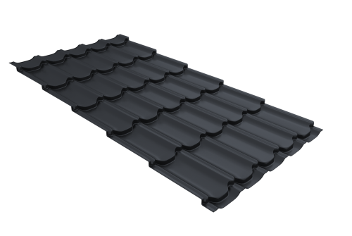 Металлочерепица квинта плюс 0,45 Drap ST RAL 7024 мокрый асфальт