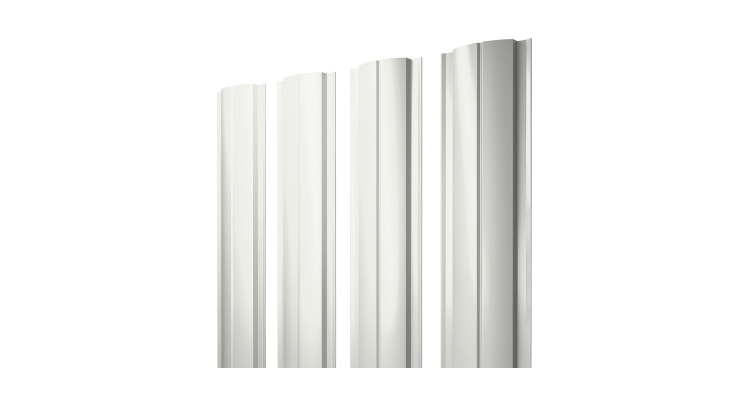 Штакетник Полукруглый Slim с прямым резом 0.45 Drap TX RAL 9003 сигнальный белый