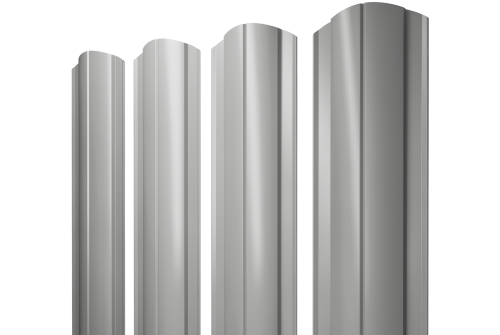 Штакетник Круглый фигурный 0,5 Satin RAL 9006 бело-алюминиевый