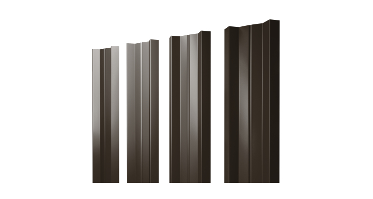 Штакетник М-образный А с прямым резом 0.45 Drap-double TX RR 32 темно-коричневый