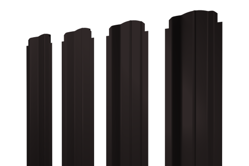 Штакетник П-образный B фигурный 0,45 Drap RAL 9005 черный