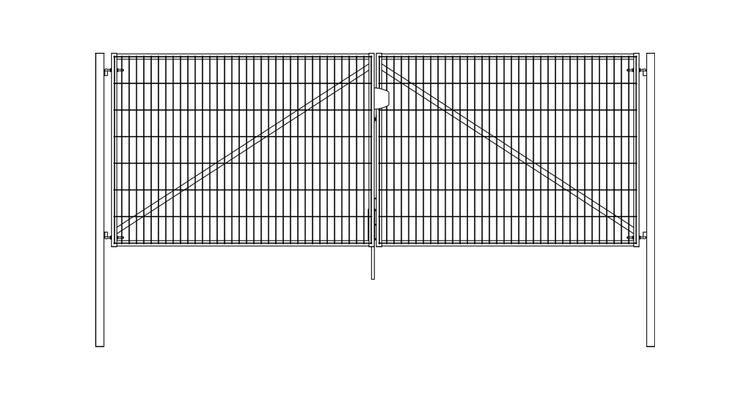 Ворота Light NoLock 1.73х4.0 RAL 6005