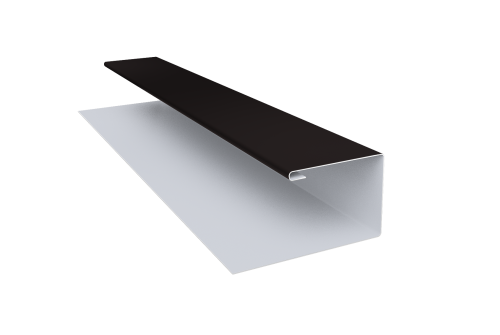 Планка П-образная Экобрус 0,5 Satin Matt RAL 9005 черный (3м)