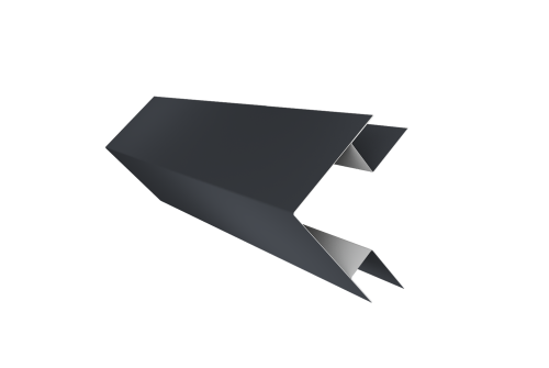 Угол внешний сложный 75х75 0,5 Satin Matt RAL 7024 мокрый асфальт (2м)