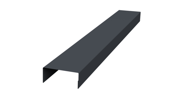 Ламель лицевая 125 забора жалюзи Texas стартовая/финишная для калиток и ворот 0.5 Satin Matt TX RAL 7024 мокрый асфальт