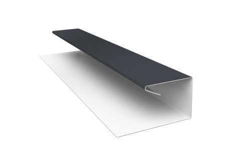 Планка П-образная завершающая сложная (КД) 0,5 Satin Matt RAL 7024 мокрый асфальт (2м)