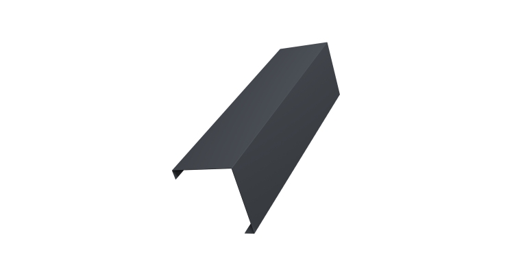 Декоративная накладка на столб универсальная угловая 60х60 для забора жалюзи 0,45 Drap TwinColor RAL 7024 мокрый асфальт (3м)