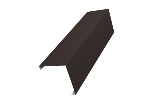 Декоративная накладка на столб универсальная угловая 60х60 для забора жалюзи 0,5 Satin RR 32 темно-коричневый (1,8м)