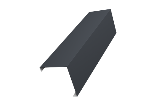 Декоративная накладка на столб универсальная угловая 62х55 для забора жалюзи 0,45 PE RAL 7024 мокрый асфальт (1,8м)