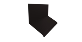 Планка примыкание верхнее к стене фальц Grand Line 150х130х20 0,5 Drap RAL 9005 черный (3м)