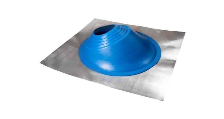 Проходной элемент MF угловой №3.1 (280-460мм) +240 силиконовый (металлический неокрашенный фланец) синий