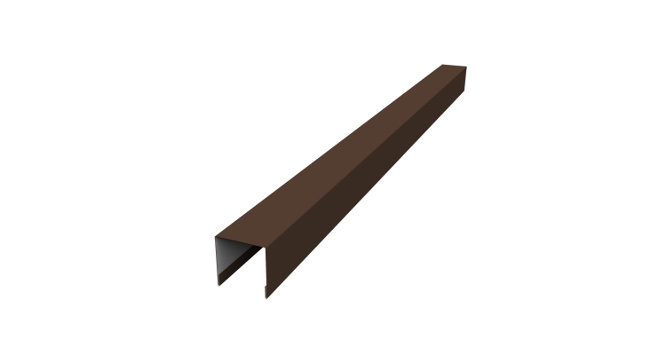 Планка вертикальная лицевая для забора жалюзи Palermo 0,45 Drap RAL 8017 шоколад (2,5м)