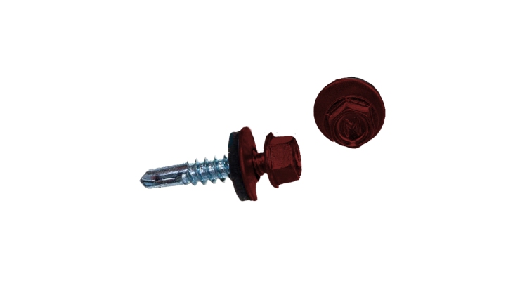 Саморез по металлу Daxmer 5,5х25 RAL 3011 (250) сверло №3