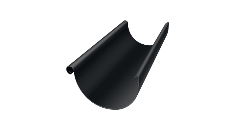 Желоб полукруглый GL PE Matt 125 мм 3 м RAL 9005 черный