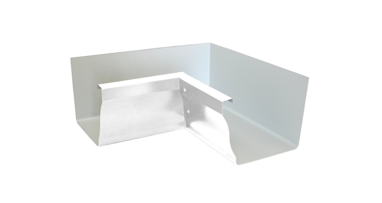 Угол желоба внутренний Vortex 90гр 127мм RAL 9003 сигнальный белый