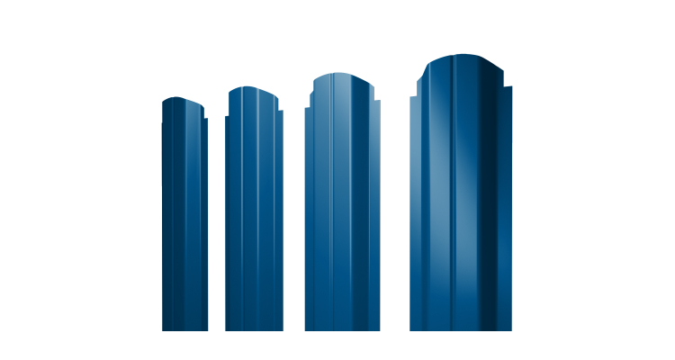 Штакетник П-образный А фигурный 0,4 PE RAL 5005 сигнальный синий